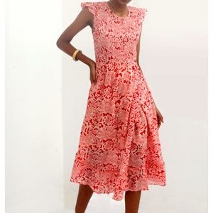 Banjanan red midi dress XS